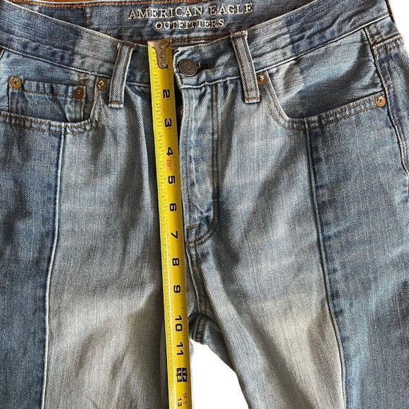 American Eagle Vintage‎ High Rise Women's  Jeans, size 4, Raw Hem Patch Rocker - Picture 3 of 10